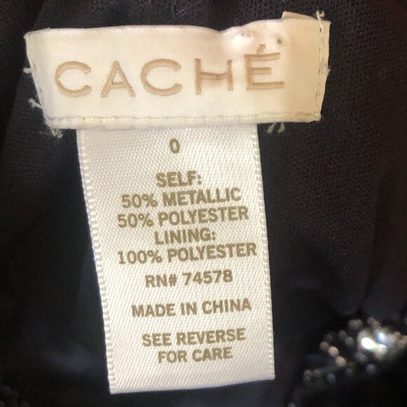 Caché Blue Metallic Beaded Sequin Tank Dress Size 0 Evening Party Cocktail - Picture 10 of 10